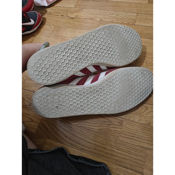 Adidas Originals Burgundy Red/White Suede Gazelle Trainers Size 14 main image 5